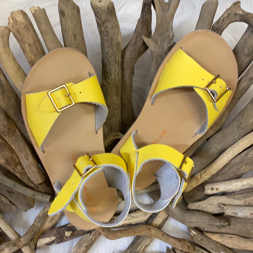 Yellow Shrimp & Grits Kids Sandals